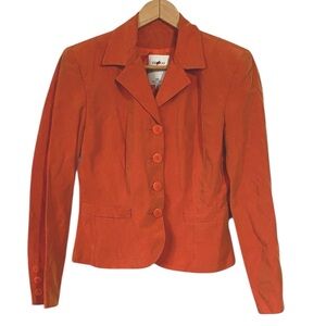 Vertigo Paris Pour La Ville Orange button front Blazer size Small